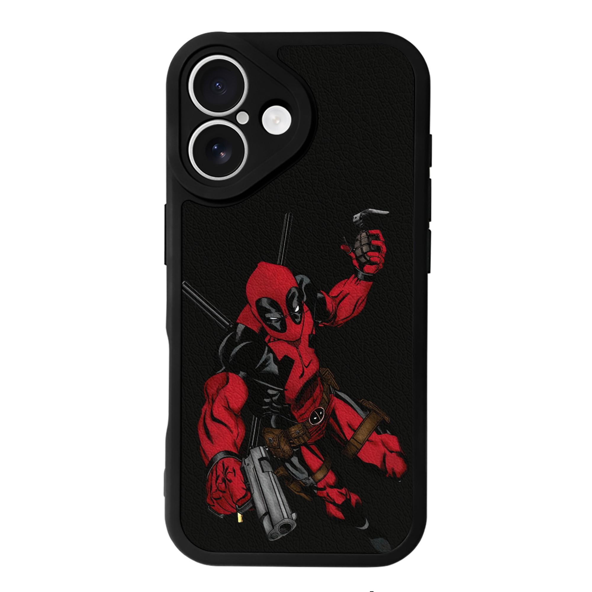 （画像用） Deadpool デッドプール 【iPhone 16シリーズ対応】シリコンスマホケース（レザー調） 材質：シリコン
